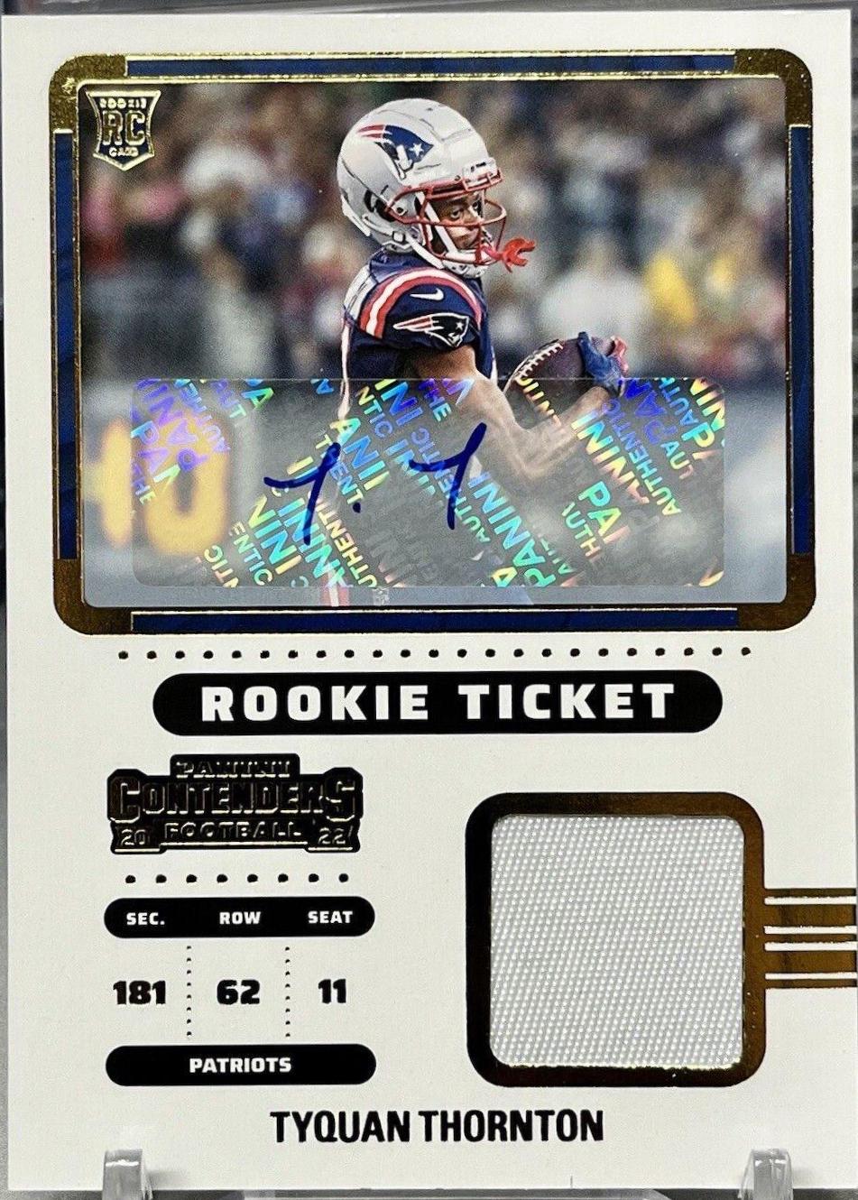 Tyquan Thornton #RTS-TTH Football Cards 2022 Panini Contenders Optic Rookie Patch Autographs