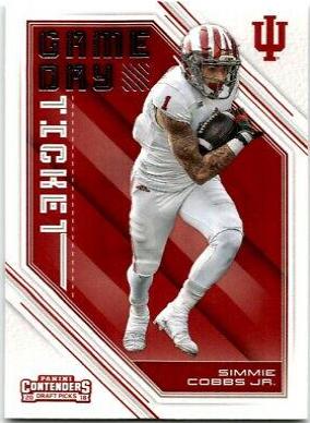 Simmie Cobbs Jr. #21 Football Cards 2018 Panini Contenders Draft Picks Game Day Ticket