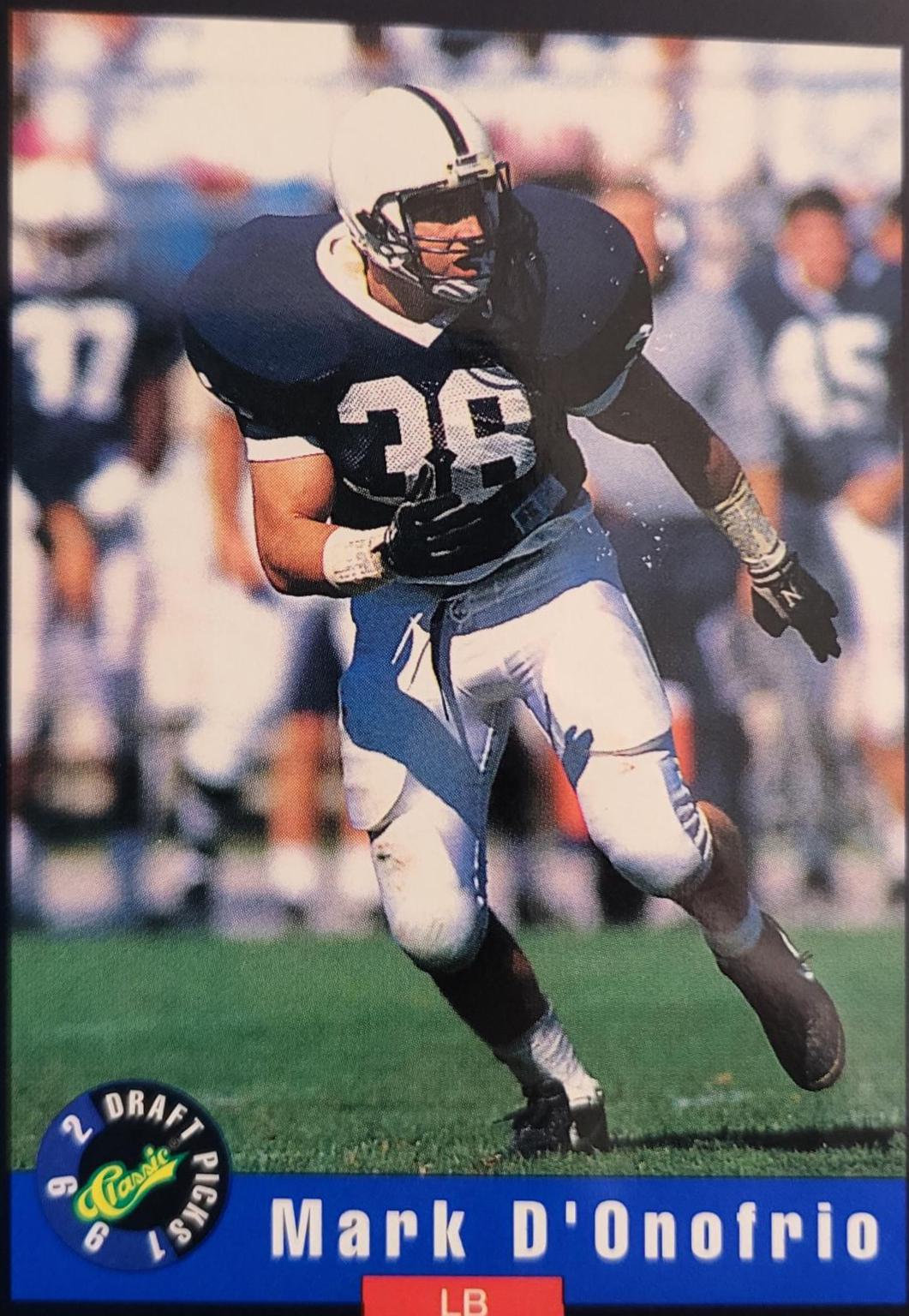 Mark Donofrio #40 Football Cards 1992 Classic Draft Picks