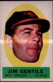 Jim Gentile Baseball Cards 1963 Topps Peel Offs