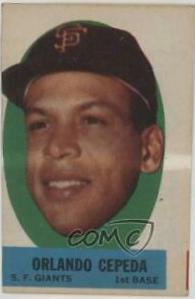 Orlando Cepeda Baseball Cards 1963 Topps Peel Offs