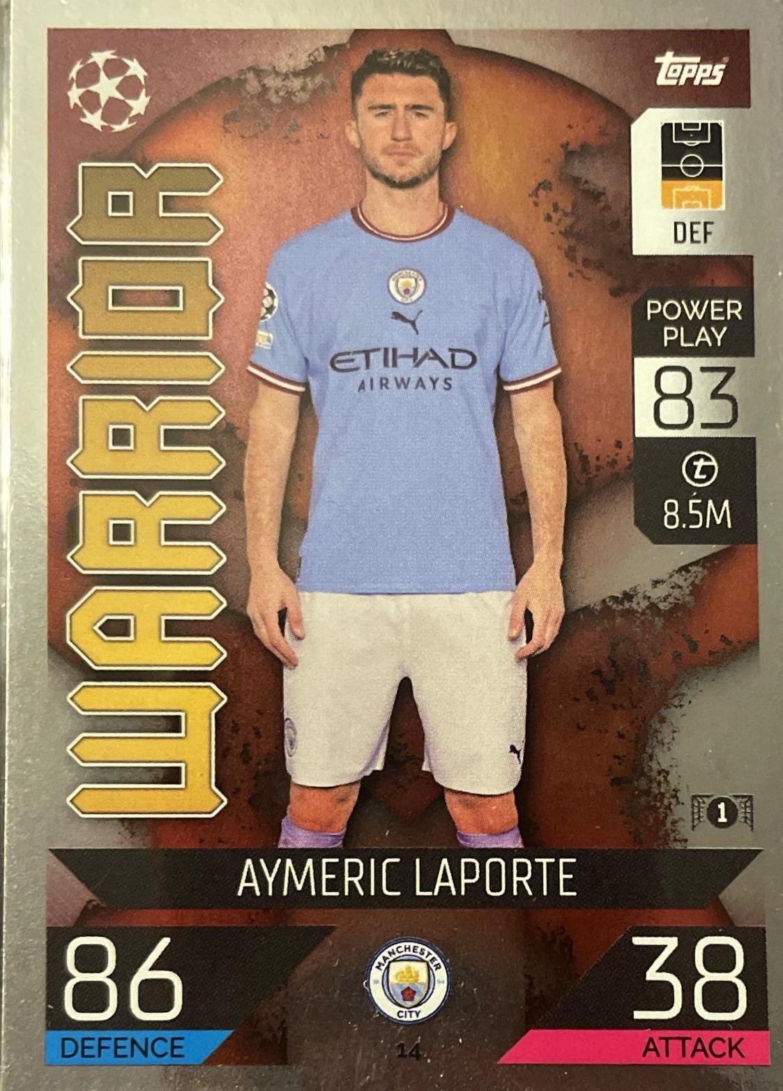 Aymeric Laporte #14 Soccer Cards 2022 Topps Match Attax UEFA Champions League