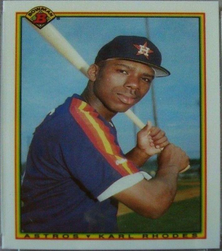 Karl Rhodes #79 Baseball Cards 1990 Bowman Tiffany