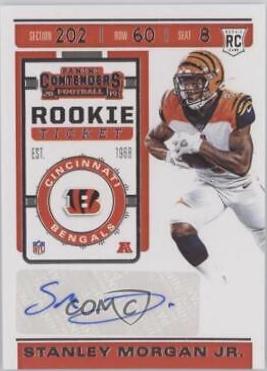 Stanley Morgan Jr #210 Football Cards 2019 Panini Contenders Rookie Ticket Autographs