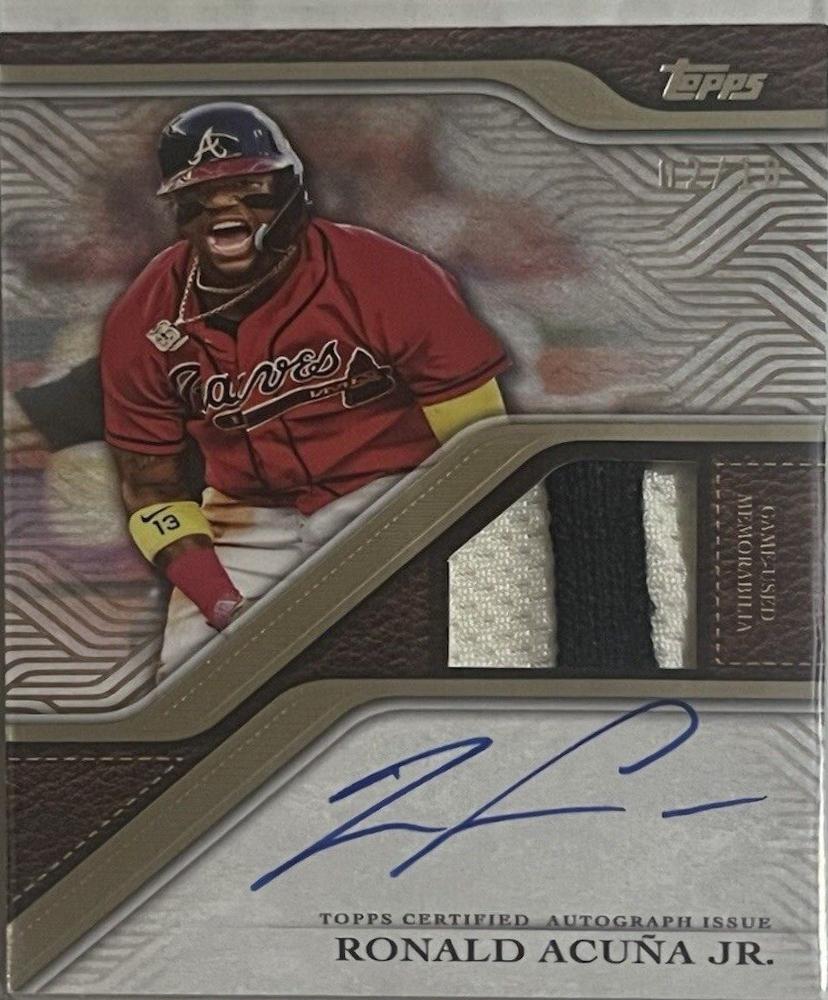 Ronald Acuna Jr. #TRAPU-RA Baseball Cards 2024 Topps Update Reverence Autograph Patch