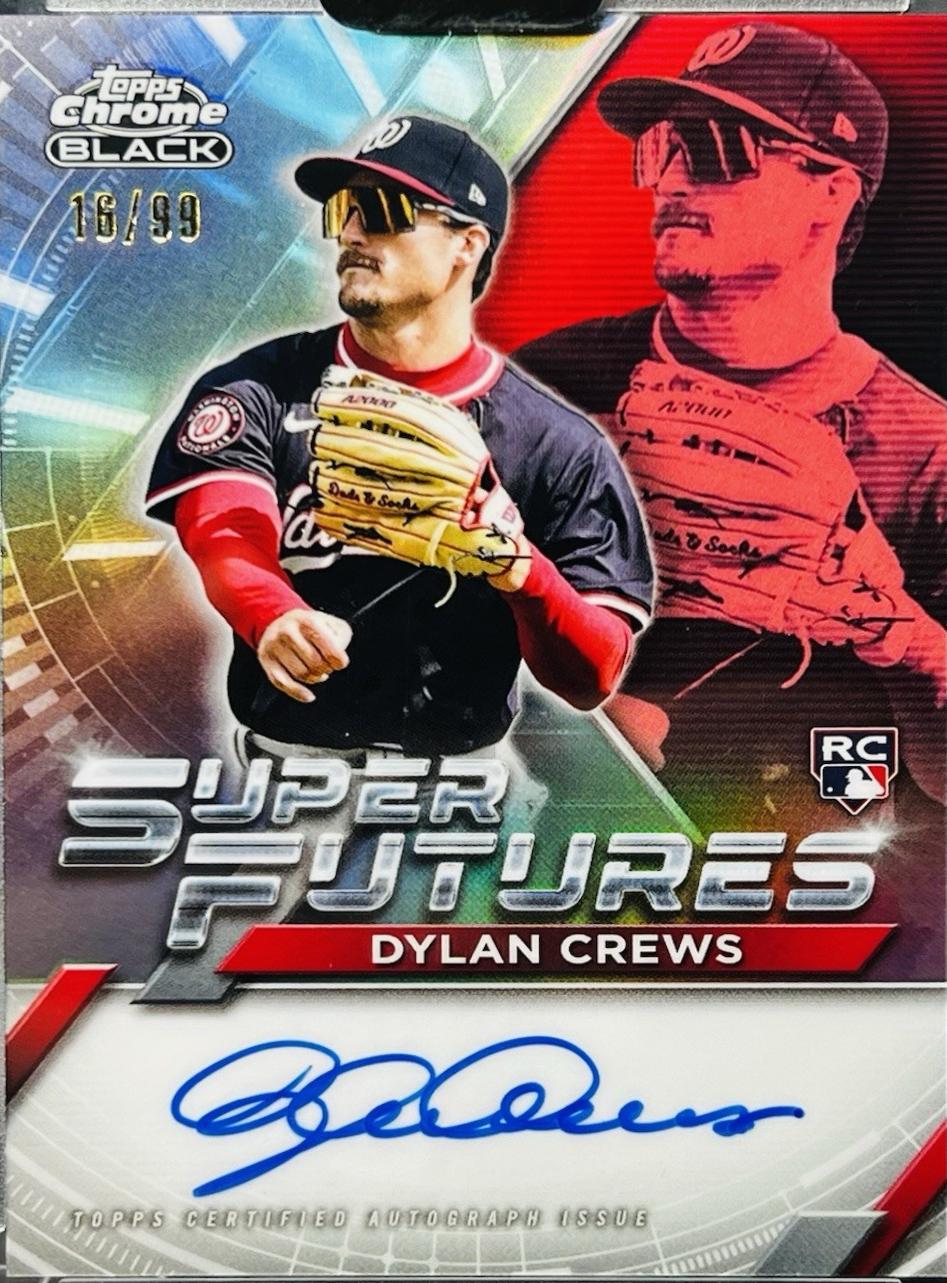 Dylan Crews #FSA-DC Baseball Cards 2025 Topps Chrome Black Super Futures Autograph