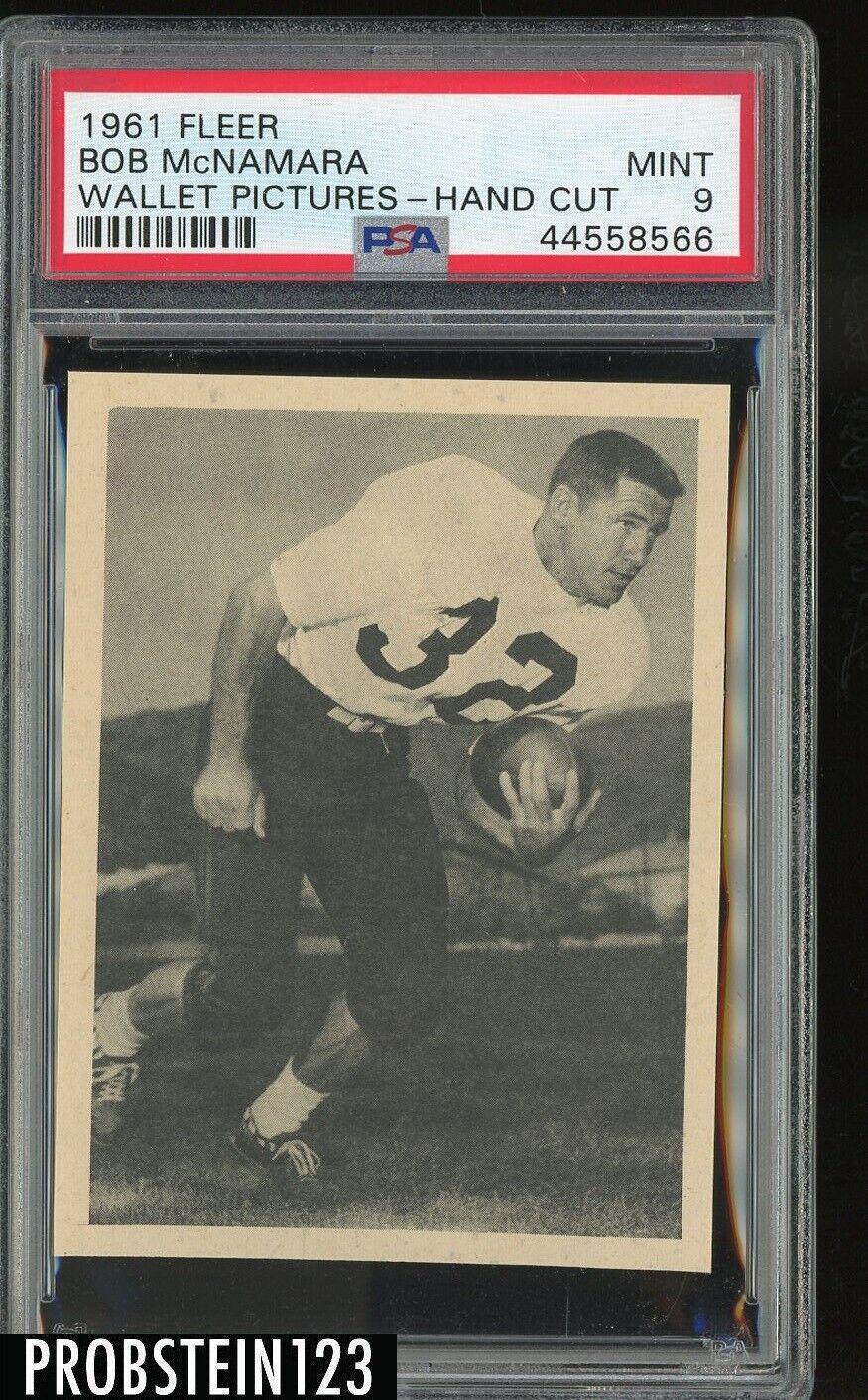 Bob McNamara Football Cards 1961 Fleer Wallet Pictures