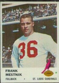 Frank Mestnik #21 Football Cards 1961 Fleer