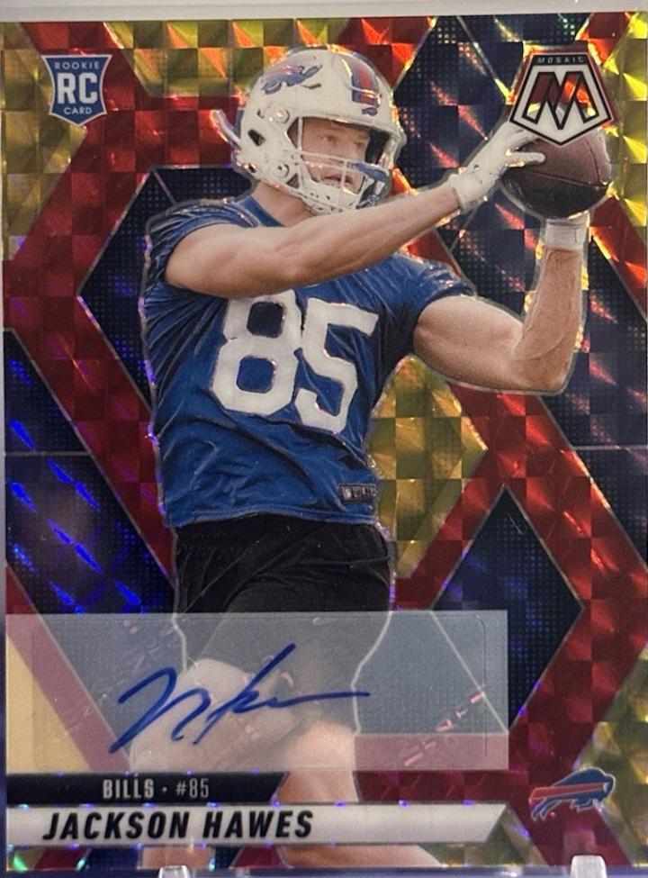 Jackson Hawes #334 2025 Panini Mosaic Rookie Autographs Football