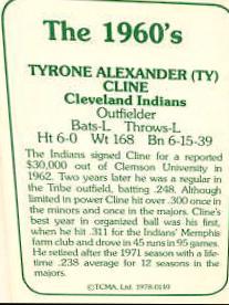 1978 TCMA the 1960's Ty Cline #149 card