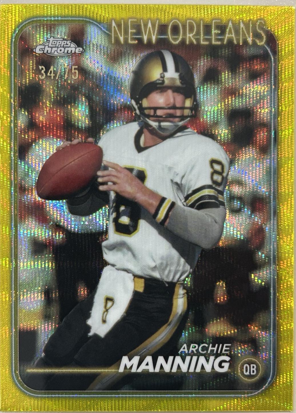Archie Manning [Gold Wave Refractor] #135