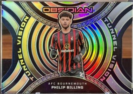 Philip Billing #1 Soccer Cards 2023 Panini Obsidian Tunnel Vision