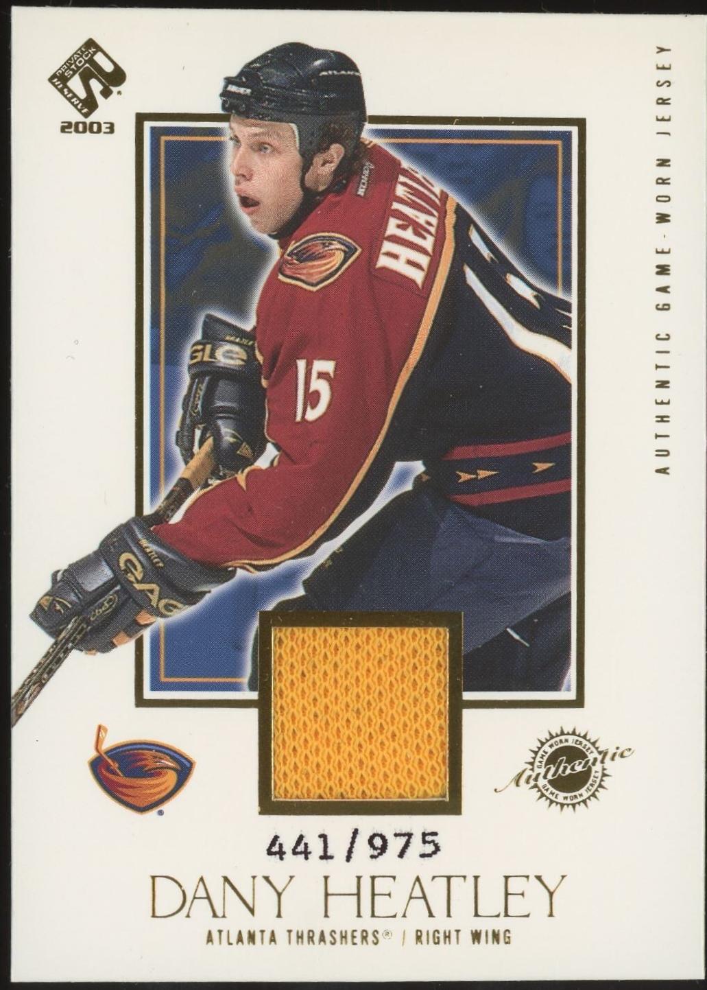 Dany Heatley #102 2002 Pacific Private Stock Reserve Hockey