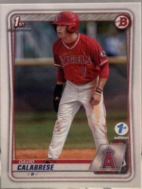 David Calabrese #BD-103 Baseball Cards 2020 Bowman Draft 1st Edition