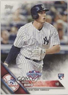 Greg Bird #OD-156 Baseball Cards 2016 Topps Opening Day