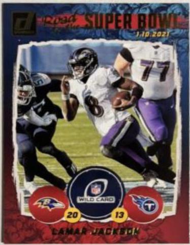 Lamar Jackson #WC4 Football Cards 2021 Panini Donruss Road to the Super Bowl Wild Card