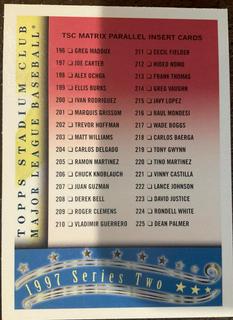 1997 Series Two Checklist