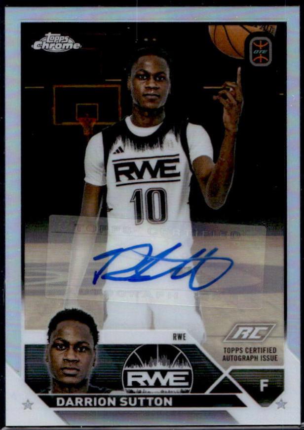 Darrion Sutton #A-DS 2023 Topps Chrome Overtime Elite Autograph Basketball