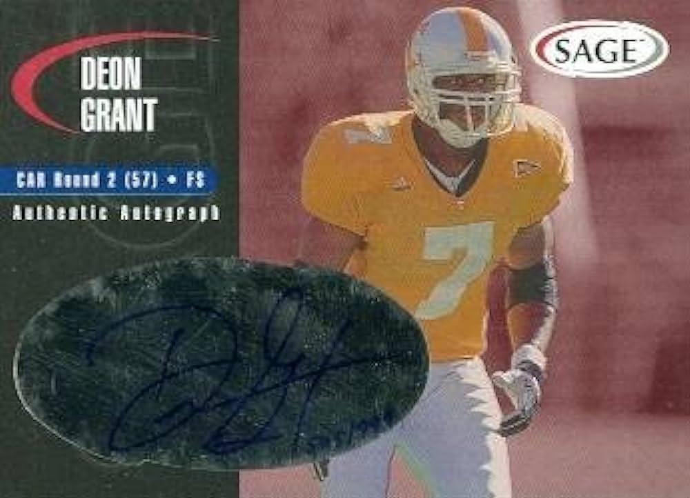 Deon Grant #A18 Football Cards 2000 SAGE Autographs