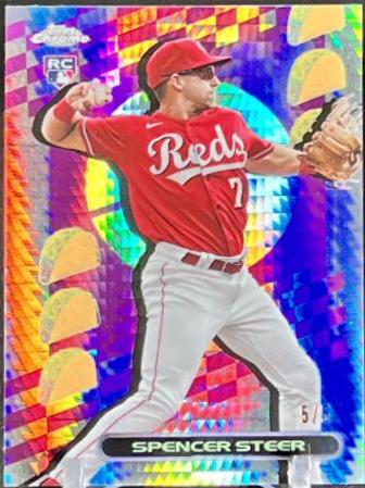 Spencer Steer #TF-47 2023 Topps Chrome Baseball TacoFractors
