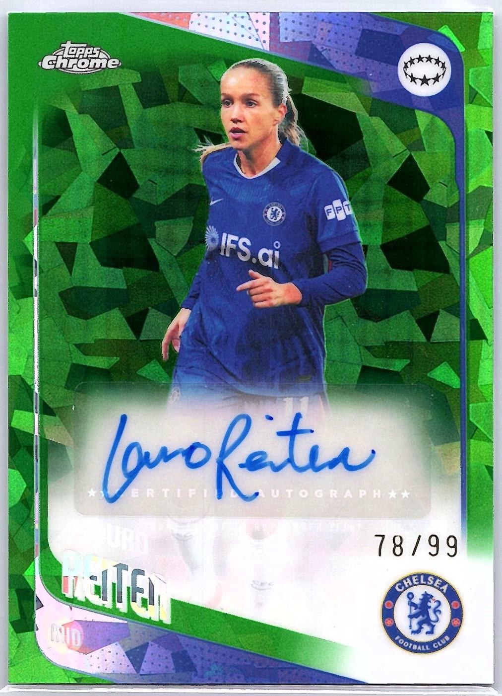 Guro Reiten #CA-GR 2025 Topps Chrome Sapphire Uwcl Veterans And Rookies Autograph Soccer