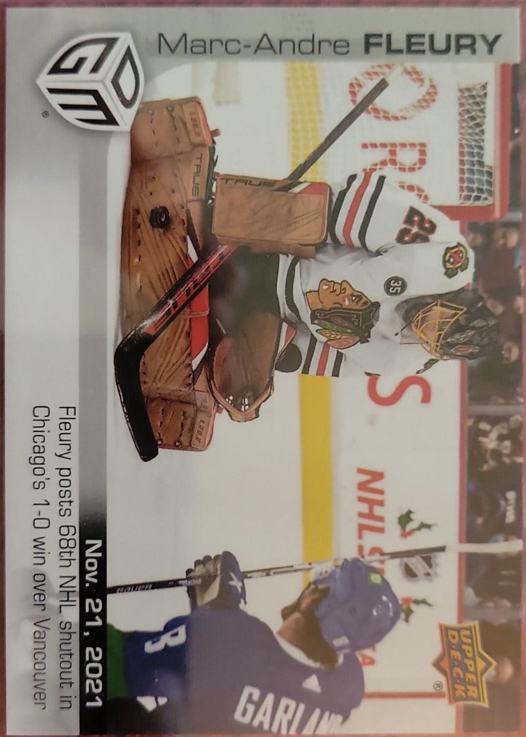 Marc-Andre Fleury #21 Hockey Cards 2021 Upper Deck Game Dated Moments