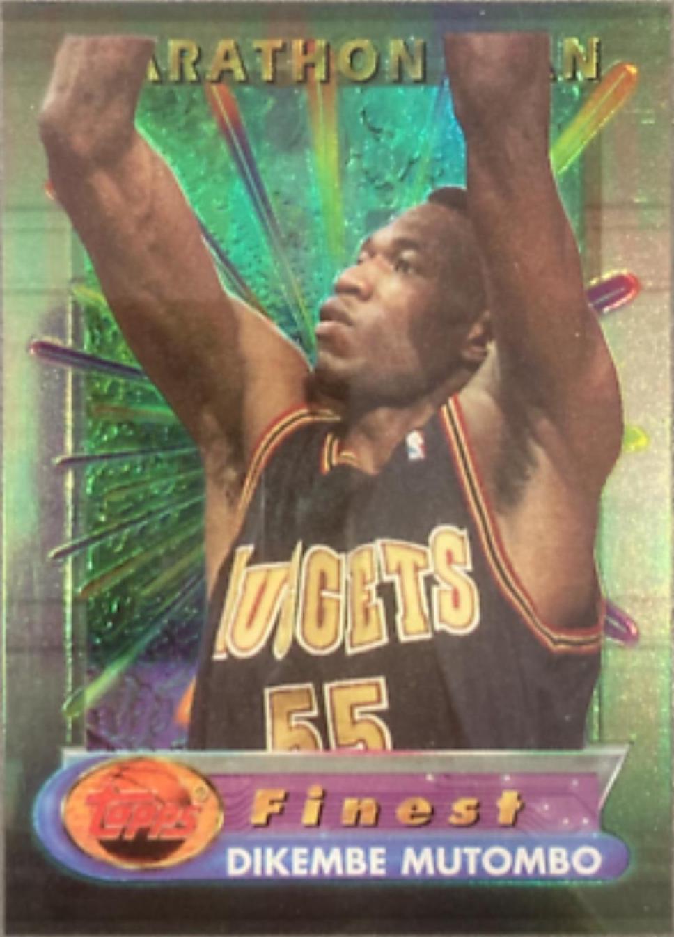 Dikembe Mutombo #18 Basketball Cards 1994 Finest Marathon Men
