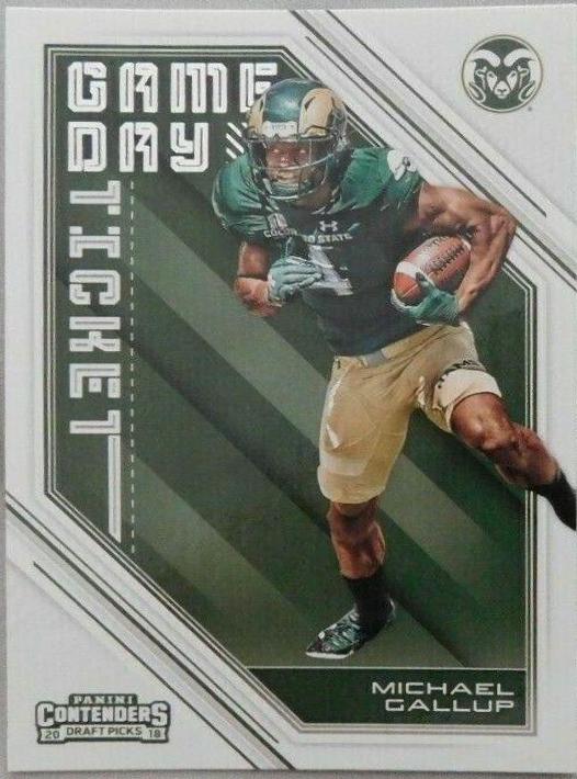 Michael Gallup #20 Football Cards 2018 Panini Contenders Draft Picks Game Day Ticket