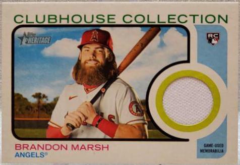Brandon Marsh #CC-BM Baseball Cards 2022 Topps Heritage Clubhouse Collection Relics