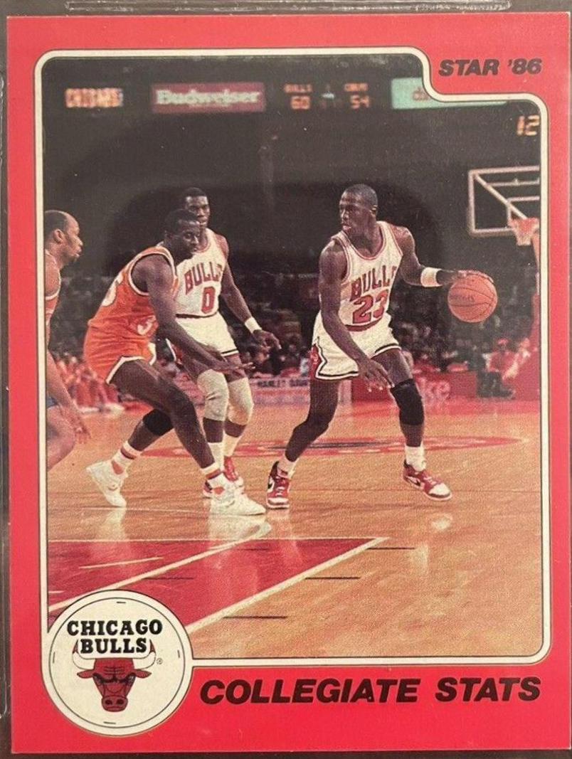 Collegiate Stats #2 Basketball Cards 1986 Star Michael Jordan