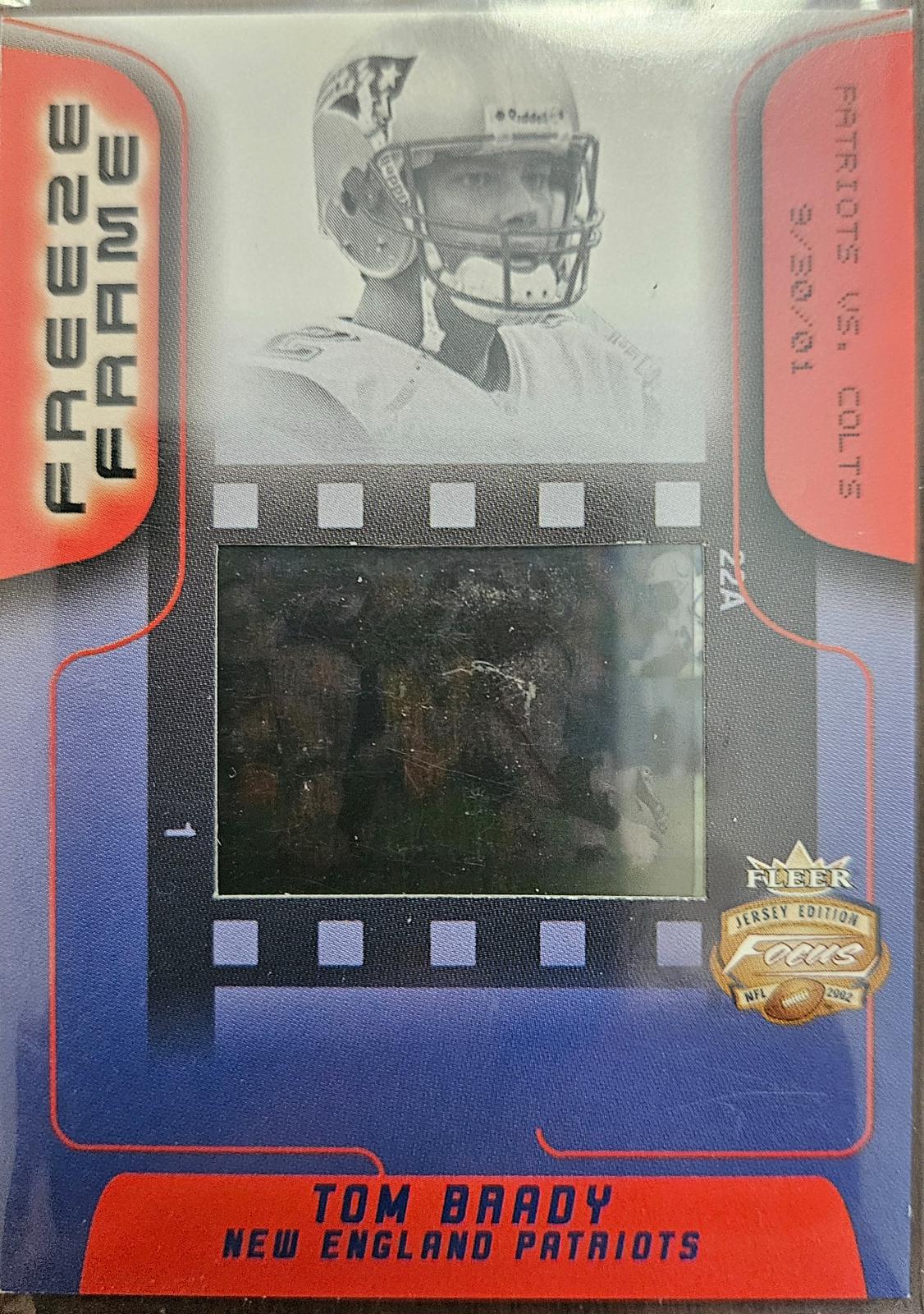Tom Brady Freeze Frame #9 Football Cards 2002 Fleer