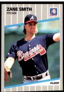 Zane Smith #601 Baseball Cards 1989 Fleer