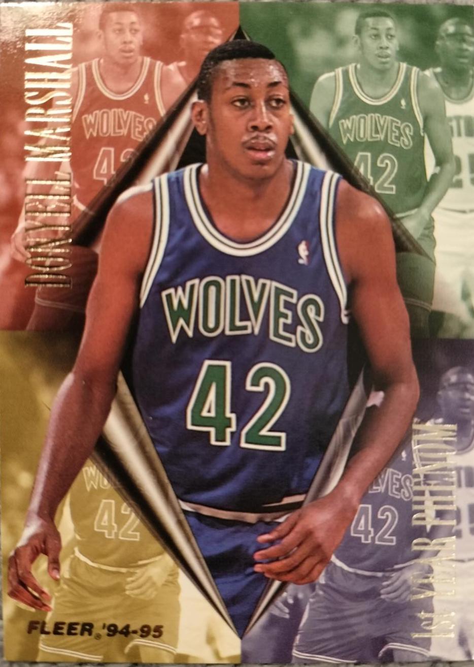 Donyell Marshall #3 Basketball Cards 1994 Fleer 1st Year Phenoms