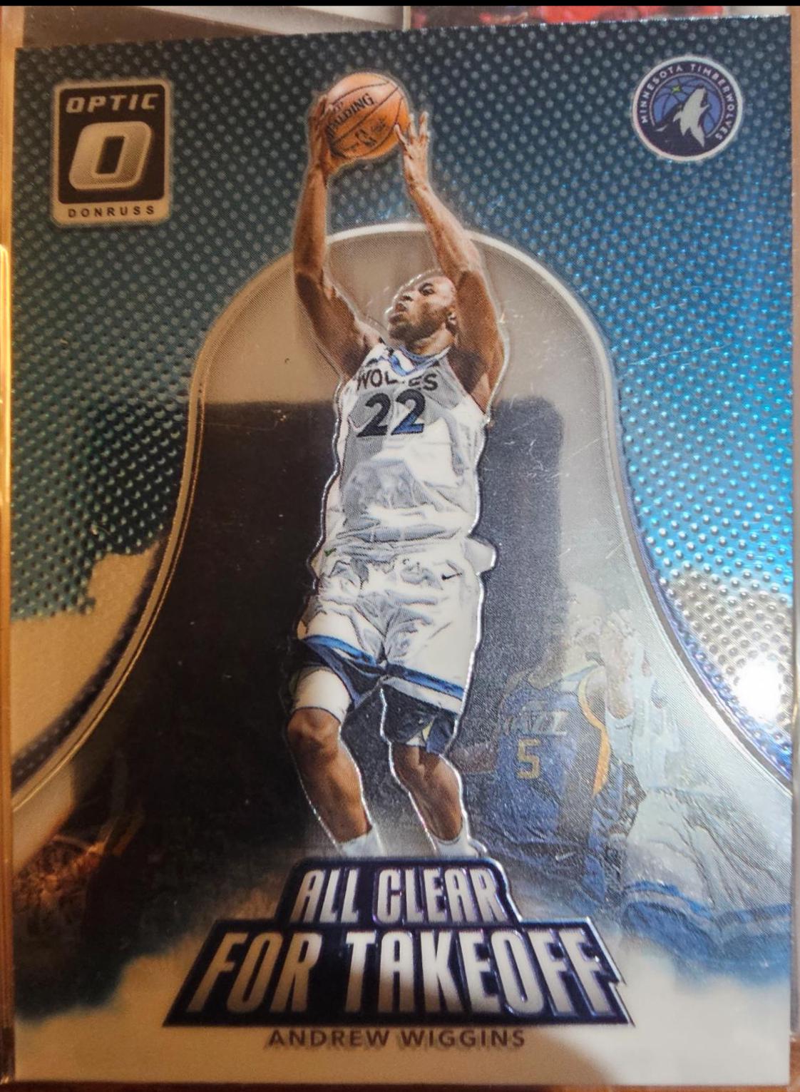 Andrew Wiggins ##8 Basketball Cards 2017 Panini Donruss Optic All Clear for Take Off