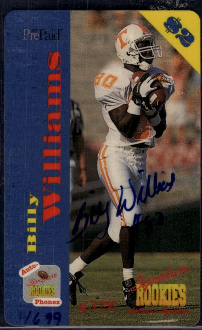 Billy Williams #27 1995 Signature Rookies Auto Phonex Football
