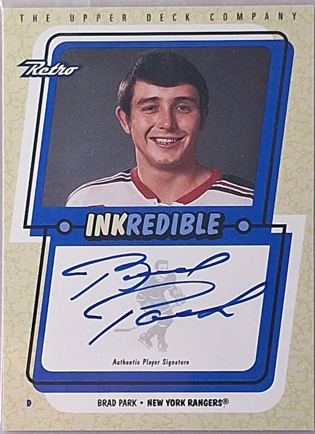 Brad Park #BP 1999 Upper Deck Retro Inkredible Hockey