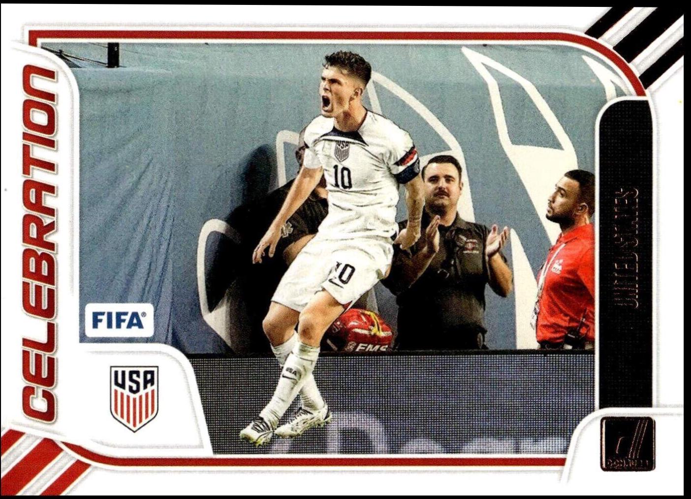 Christian Pulisic #9 Soccer Cards 2023 Panini Donruss Celebration