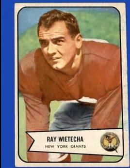 Ray Wietecha #31 Football Cards 1954 Bowman