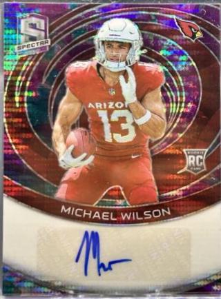 Michael Wilson #15 Football Cards 2023 Panini Spectra Rookie Autograph Celestial