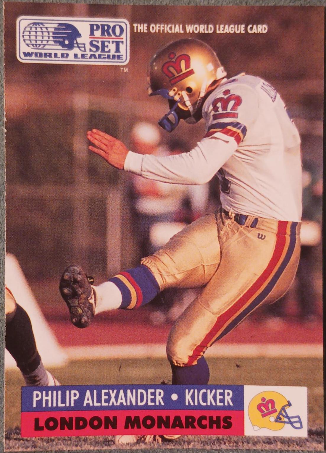 Philip Alexander #71 1991 Pro Set Wlaf Football