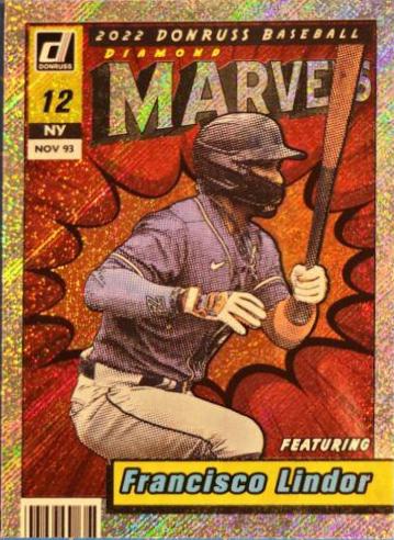 Francisco Lindor #M-10 Baseball Cards 2022 Panini Donruss Marvels
