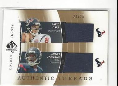 David Carr, Andre Johnson [Double Jersey Gold] #DJC-DC/AJ