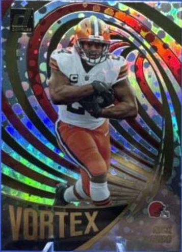 Nick Chubb #VOR-13 Football Cards 2023 Panini Donruss Vortex