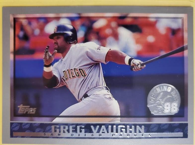 Greg Vaughn #39 Baseball Cards 1998 Topps Opening Day