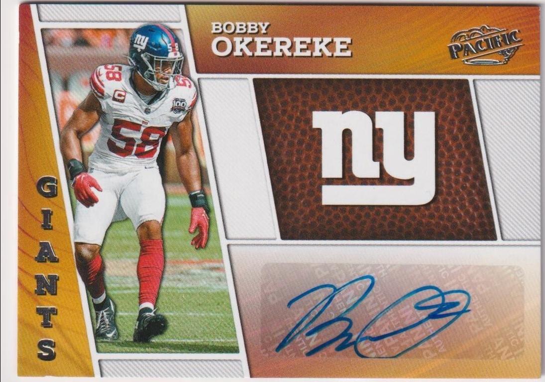 Bobby Okereke #PP-BOE Football Cards 2024 Panini Encore Pacific Penmanship