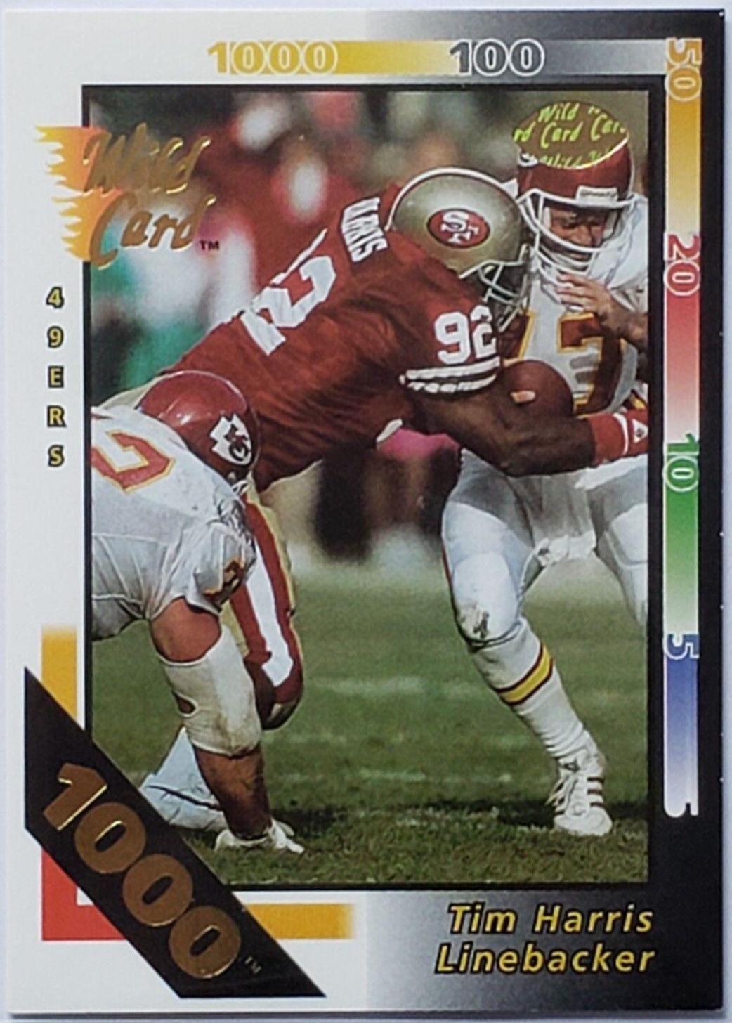 Tim Harris [1000 Stripe] #100 Football Cards 1992 Wild Card