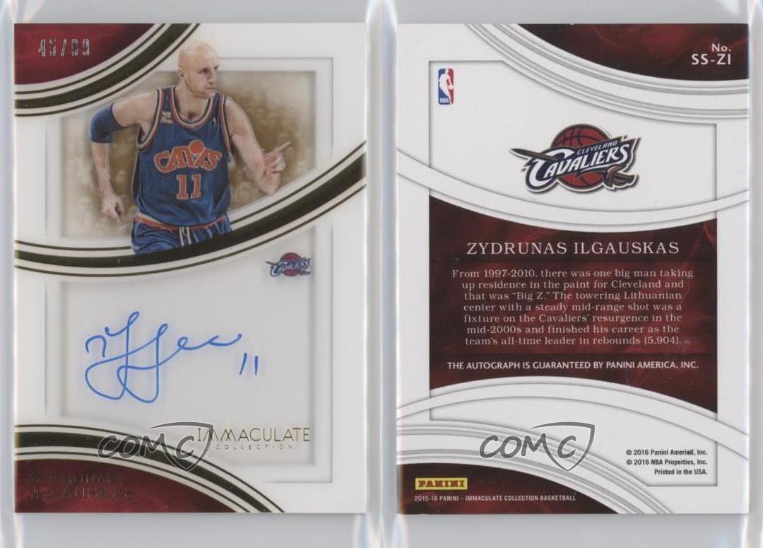 Zydrunas Ilgauskas #SS-ZI Basketball Cards 2016 Panini Immaculate Collection Shadowbox Signatures
