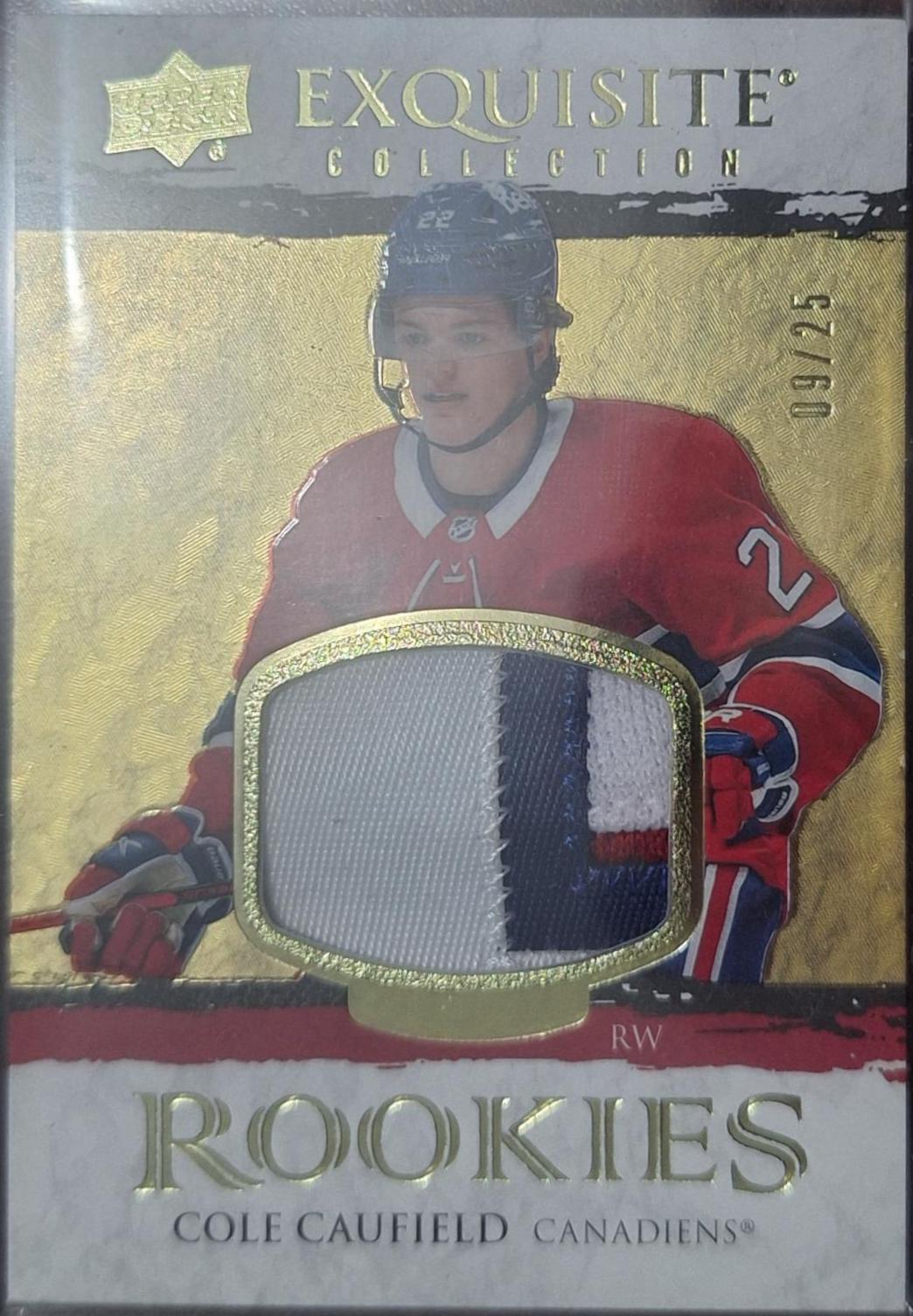 Cole Caufield #R-CC Hockey Cards 2021 Upper Deck Black Diamond Exquisite Collection Rookie Patch