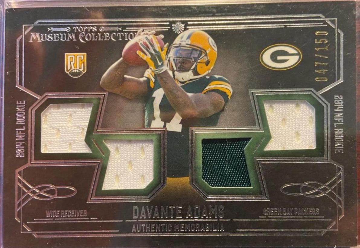 Davante Adams #41 Football Cards 2014 Topps Museum Collection Rookie Quad Relics