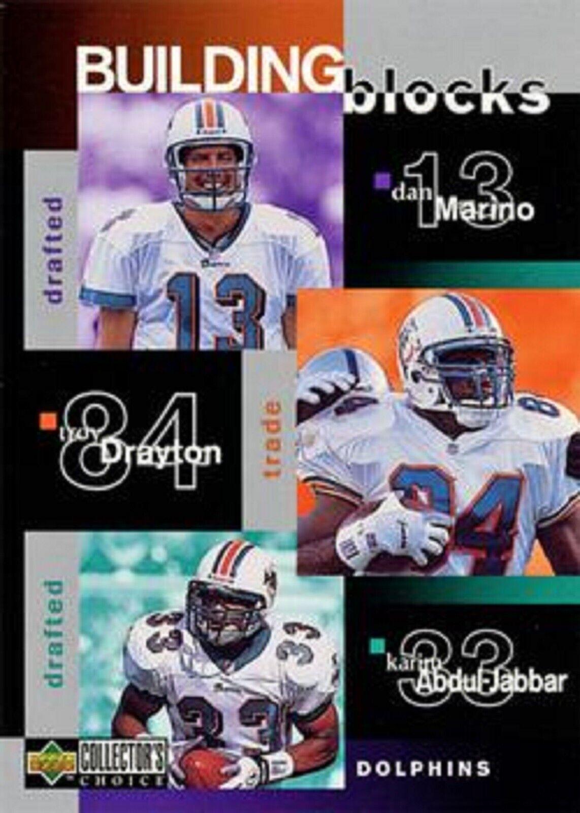 Zach Thomas, Karim Abdul Jabbar, O.J. McDuffie, Dan Marino, Troy Drayton #367 Football Cards 1997 Collector's Choice